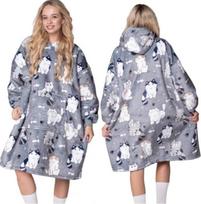 Antklodė Megztinis Oversize Šiltas Storas Antklodė Megztinis 2in1 XXL Katės Pūkuotas [Ub-Kb-Wz-1]