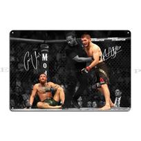 Khabib Nurmagomedov Metalinė Plokštelė Plakatas Vakarėlio Lėkštės Retro Sienų Dekoras Plokštelės Dizainas Skardinis Ženklas Plakatas 20x30cm（7.8x11.8inch） black