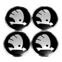 4 vnt. 56 mm automobilio ratlankio dangtelio emblema logotipas lipdukas Skoda Octavia KAMIQ KODIAQ SUPERB RAPIDFABIA YETI ratlankio lipdukas stiliaus priedai
