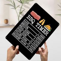 BBQ Timer Funny Grilling Printed Poster Customized Retro Wall Art Vintage Metal Tin Signs for Home Bedroom Decoration Gaming 20x30cm（7.8x11.8inch）