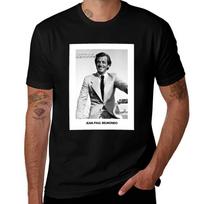 Portrait - Jean-Paul Belmondo T-Shirt Retro Print Casual Top XS black