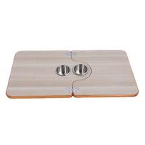 RV Tabletop 29.53x15.35in Solid Wood Folding Desktop Panel with 2 Stainless Steel Cup Holder for Trailer Motorhome