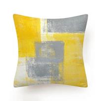 Abstraktus aliejinis paveikslas Geometrija Pagalvės užvalkalai Geltoni Mėlyni Žali Modernaus abstraktaus meno Pagalvės Dėklas Sofos Pagalvės,(2) 30x30cm yellow