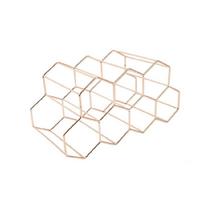 Tabletop Wine Rack Hexagon 7 Bottle Wine Holder Countertop Bottle Rack  3 Colors juoda