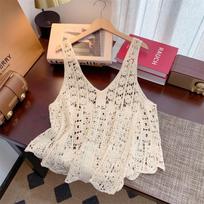 Women's Wide Brim Lace Crochet Vest - Lightweight Summer Sun Protection Pullover Top One Size