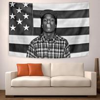 VIKAMA Rakim Mayers ASAP Rocky Tapestry  HipHop Smoking Meme Wall Art  Trendy Decor for Dorm Living Room Bedroom 74x94cm(29x37in)