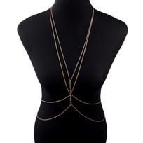 Summer hot-selling models, sexy and fashionable, simple double-layer cross, body chain necklace. auksas