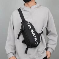 Unisex Chest Bag Casual Crossbody Sling Bag Waterproof Oxford Shoulder Backpack Sports Waist Pack for Men Women Travel Hiking Streetwear Bag cm white