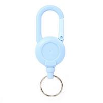 Yousheng Retractable Keychain with Steel Wire Rope Carabiner Badge Reel Holder Clip Key Ring Heavy Duty Outdoor Camping Climbing Anti-lost Buckle mėlyna