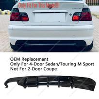 OEM Replace Gloss Black MP Style Rear Diffuser Rear Bumper Lip For Bmw E46 3 Series 4-Door Sedan/Touring M Sport 2002-2005 4-Door Gloss Black white
