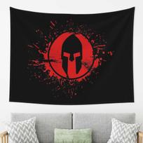 Spartan Race Tapestry Decor Art Aesthetic Tapestries for Living Room Bedroom Home Wall Cloth Wall Hanging 74x94cm(29x37in) black
