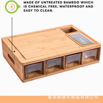 Solid wood kitchen cutting board storage box Drawer type cutting board rolling panel Cutting fruit board can store