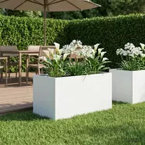 Sodo vazonas Balta 80 x 50 x 50 cm Šaltai valcuotas plienas