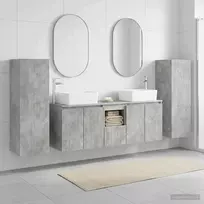Vonios baldų rinkinys 5 vnt. Betono pilka 33 x 34,5 x 100 cm