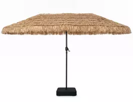Dvipusis sodo skėtis su 144 LED lemputėmis, rudas ir juodas, 457,2 × 274,3 × 253 cm
