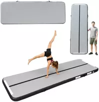 Gimnastikos čiužinys Air Track, pilkas su juodais elementais, 300 x 100 x 10 cm