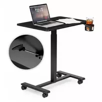 Mobilus juodas reguliuojamas stalas 70x48 cm ModernHome