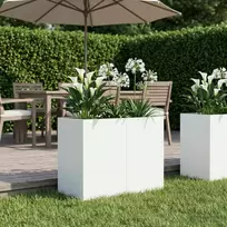 Sodo vazonas Balta 80 x 40 x 60 cm Šaltai valcuotas plienas