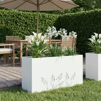 Sodo vazonas Balta 100 x 20 x 49 cm Šaltai valcuotas plienas