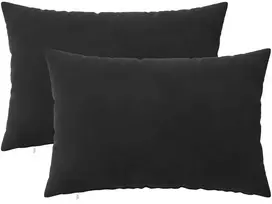 Pagalvėlės užvalkalas 2 pcs HEERLEN Juoda 50 x 80 cm Aksomas