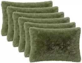 Pagalvėlės užvalkalas 6 pcs HEERLEN Žalia 50 x 80 cm PV pūkinis