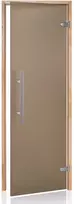 Andres Glass Solutions AD PREMIUM LIGHT stiklinės pirties durys, Matinis stiklas, 70 x 190, Juodalksnis, Matinė bronzinė