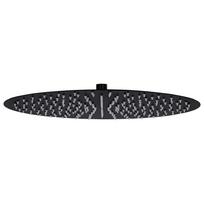 vidaXL Lietaus dušo galvutė, juoda, 40cm, nerūdijantis plienas