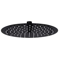 vidaXL Lietaus dušo galvutė, juoda, 25cm, nerūdijantis plienas