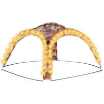 vidaXL Proginė palapinė su LED/4 sienomis, kamufliažinė, 3,6x3,6x2,3m