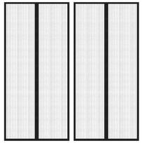 vidaXL Tinkleliai nuo vabzdžių durims, 2vnt., juodi, 220x110cm