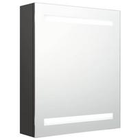 vidaXL Veidrodinė vonios spintelė su LED, antracito, 50x14x60cm