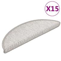 vidaXL Lipnūs laiptų kilimėliai, 15vnt., platinos spalvos, 56x17x3cm