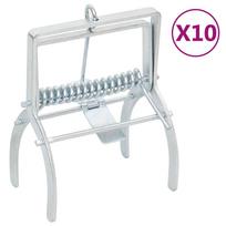 vidaXL Spąstai kurmiams, 10vnt., sidabriniai, galvanizuotas plienas