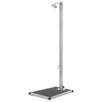 vidaXL Sodo dušas su pilku pagrindu, 220cm, nerūdijantis plienas