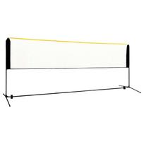 vidaXL Reguliuojamas badmintono tinklas, 400x103x94–158cm, metalas