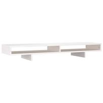 vidaXL Monitoriaus stovas, baltas, 100x27x14cm, pušies masyvas