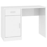 vidaXL Rašomasis stalas, baltas, 100x40x73cm, mediena, blizgus