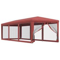 vidaXL Proginė palapinė su 8 tinklinėmis sienomis, raudona, 3x9m, HDPE
