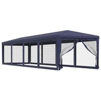 vidaXL Proginė palapinė su 10 tinklinių sienų, mėlyna, 3x12m, HDPE