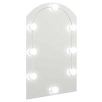 vidaXL Veidrodis su LED lemputėmis, 60x40cm, stiklas, arkos formos