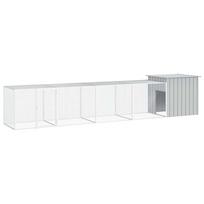 vidaXL Narvas viščiukams, pilkas, 500x91x100cm, galvanizuotas plienas