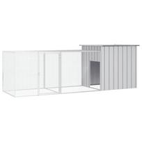 vidaXL Narvas viščiukams, pilkas, 300x91x100cm, galvanizuotas plienas