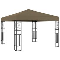 vidaXL Pavėsinė, taupe spalvos, 3x3m, audinys