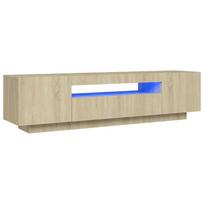 vidaXL Televizoriaus spintelė su LED apšvietimu, ąžuolo, 160x35x40cm