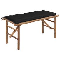 vidaXL Sulankstomas sodo suoliukas su pagalvėle, 118cm, bambukas