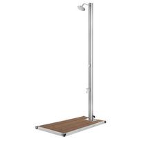 vidaXL Sodo dušas su rudu pagrindu, 220cm, nerūdijantis plienas