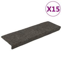 vidaXL Laiptų kilimėliai, lipnūs, 15 vnt., 65x21x4 cm, antracito spalvos, stačiakampiai kraštai