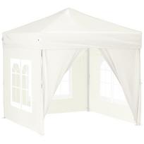vidaXL Proginė palapinė su šoninėmis sienomis, kreminė, 2x2m