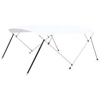 vidaXL Bimini viršaus stogelis, baltas, 243x(230-244)x137cm, 4 lankai