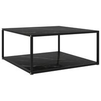 vidaXL Kavos staliukas, juodas, 80x80x35cm, grūdintas stiklas